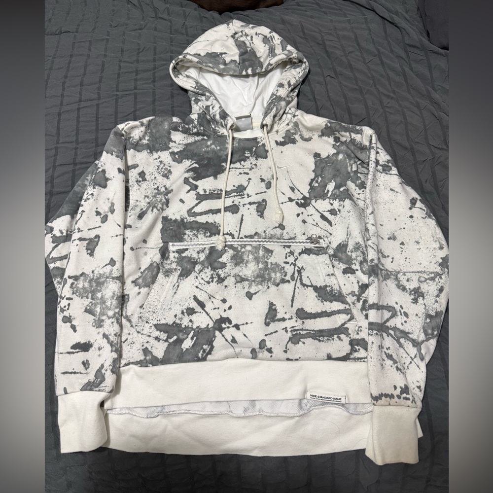 Nike Gray and White Women's Hoodie